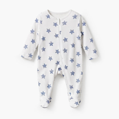 Pack of 5 Juniors Cotton Crew Neck Long Sleeves Sleepsuit with Star Print