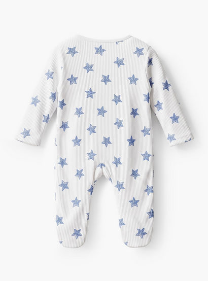 Pack of 5 Juniors Cotton Crew Neck Long Sleeves Sleepsuit with Star Print-baby-boys-clothing-nightwear-sleepsuits-image-8