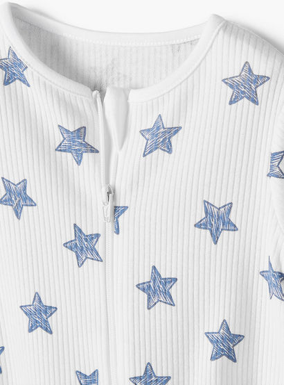 Pack of 5 Juniors Cotton Crew Neck Long Sleeves Sleepsuit with Star Print-baby-boys-clothing-nightwear-sleepsuits-image-9