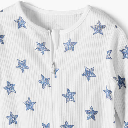 Pack of 5 Juniors Cotton Crew Neck Long Sleeves Sleepsuit with Star Print