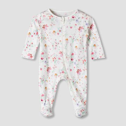 Pack of 5 Juniors Cotton Round Neck Long Sleeve Sleepsuit with Zip Closure