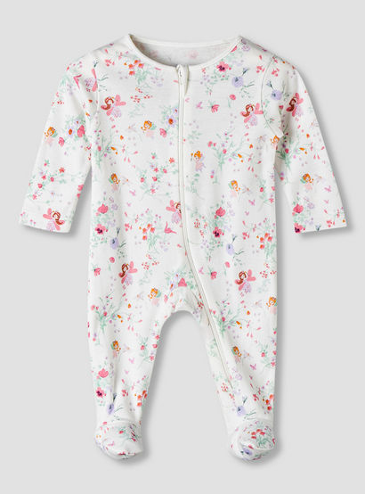 Pack of 5 Juniors Cotton Round Neck Long Sleeve Sleepsuit with Zip Closure-baby-girls-clothing-nightwear-sleepsuits-image-3