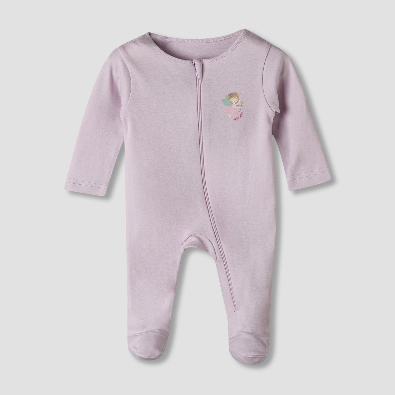 Pack of 5 Juniors Cotton Round Neck Long Sleeve Sleepsuit with Zip Closure