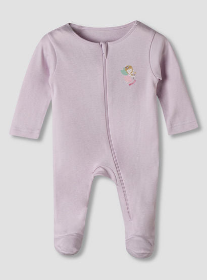 Pack of 5 Juniors Cotton Round Neck Long Sleeve Sleepsuit with Zip Closure-baby-girls-clothing-nightwear-sleepsuits-image-4