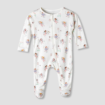 Pack of 5 Juniors Cotton Round Neck Long Sleeve Sleepsuit with Zip Closure