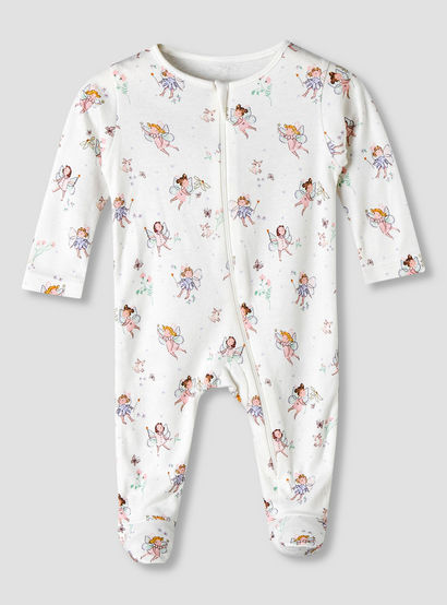 Pack of 5 Juniors Cotton Round Neck Long Sleeve Sleepsuit with Zip Closure-baby-girls-clothing-nightwear-sleepsuits-image-6