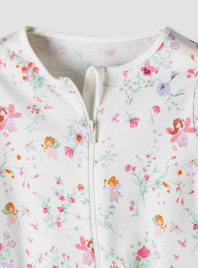 Pack of 5 Juniors Cotton Round Neck Long Sleeve Sleepsuit with Zip Closure-baby-girls-clothing-nightwear-sleepsuits-image-8