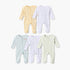 Pack of 5 Juniors Cotton Round Neck Long Sleeves Sleepsuit with Vehicle Print