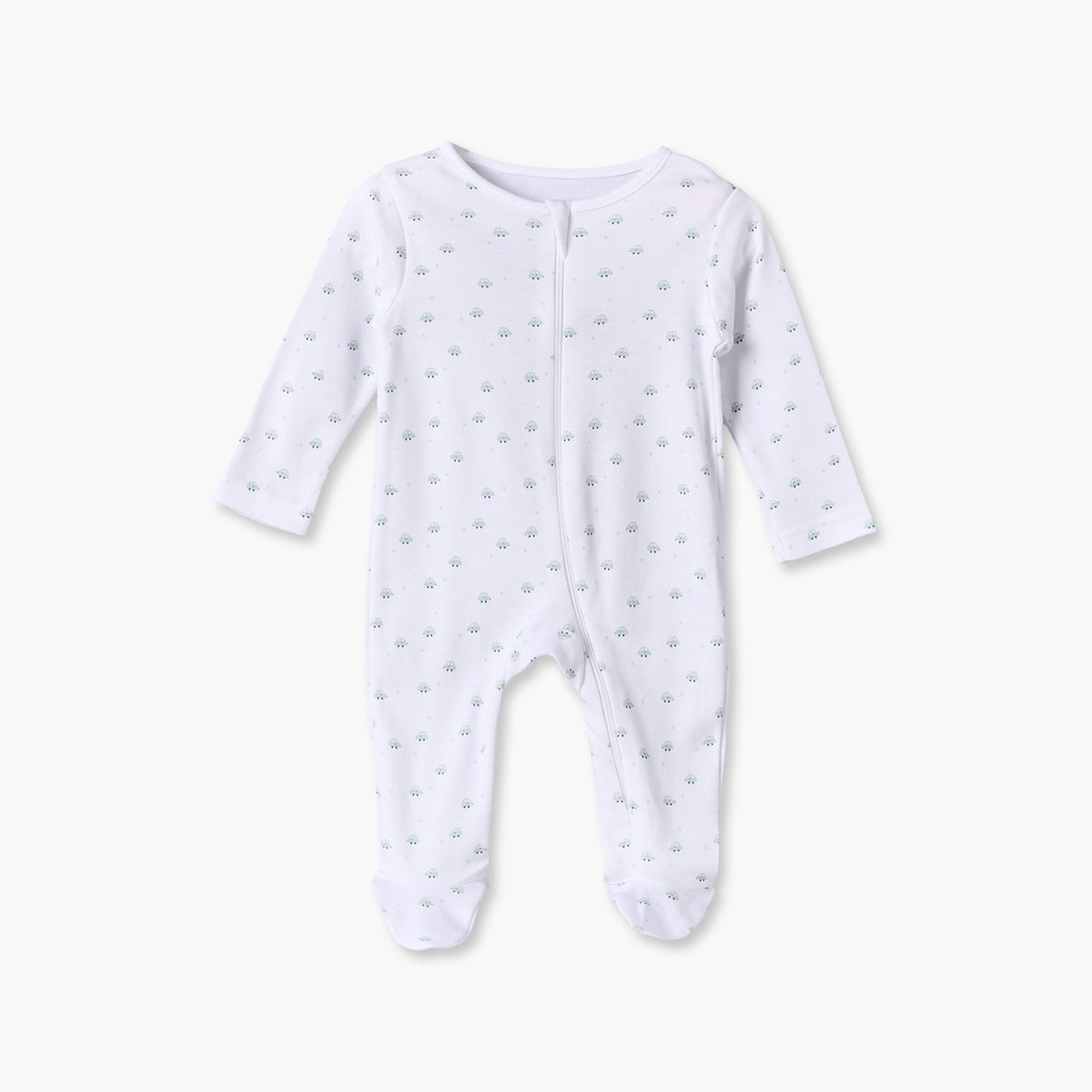 Pack of 5 Juniors Cotton Round Neck Long Sleeves Sleepsuit with Vehicle Print