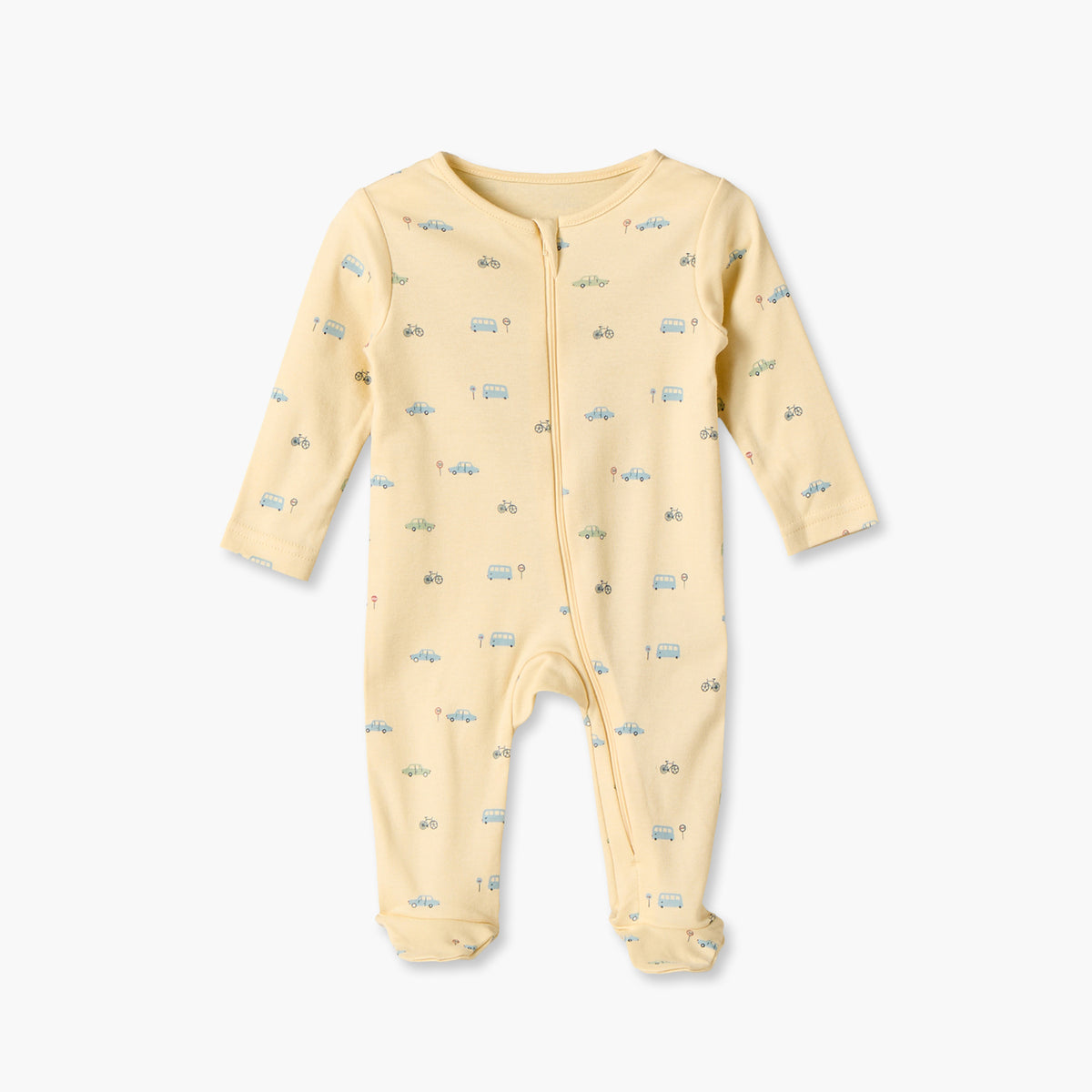Pack of 5 Juniors Cotton Round Neck Long Sleeves Sleepsuit with Vehicle Print