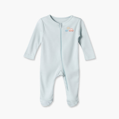 Pack of 5 Juniors Cotton Round Neck Long Sleeves Sleepsuit with Vehicle Print