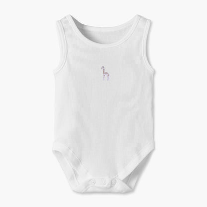 Pack of 5 Juniors Round Neck Sleeveless Bodysuit with Safari Print