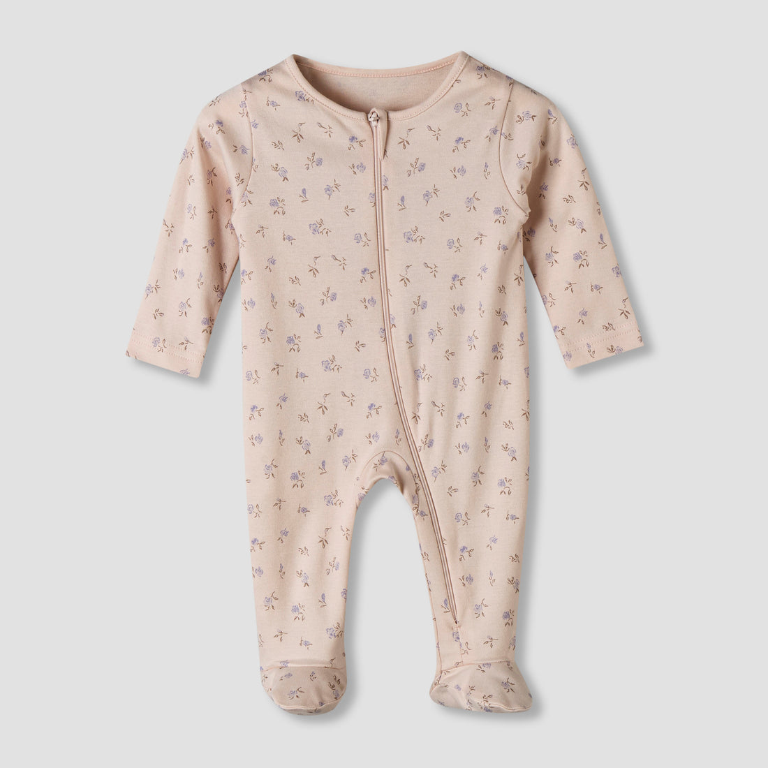Pack of 5 Juniors Cotton Round Neck Long Sleeve Sleepsuit with Zip Closure