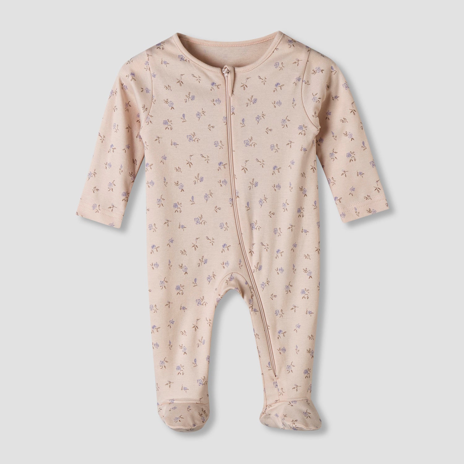 Pack of 5 Juniors Cotton Round Neck Long Sleeve Sleepsuit with Zip Closure