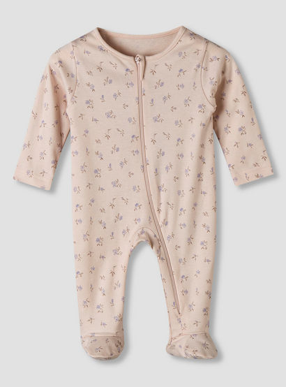 Pack of 5 Juniors Cotton Round Neck Long Sleeve Sleepsuit with Zip Closure-baby-girls-clothing-nightwear-sleepsuits-image-2