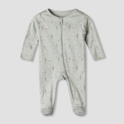 Pack of 5 Juniors Cotton Round Neck Long Sleeve Sleepsuit with Zip Closure