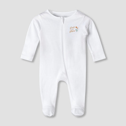 Pack of 5 Juniors Cotton Round Neck Long Sleeve Sleepsuit with Zip Closure