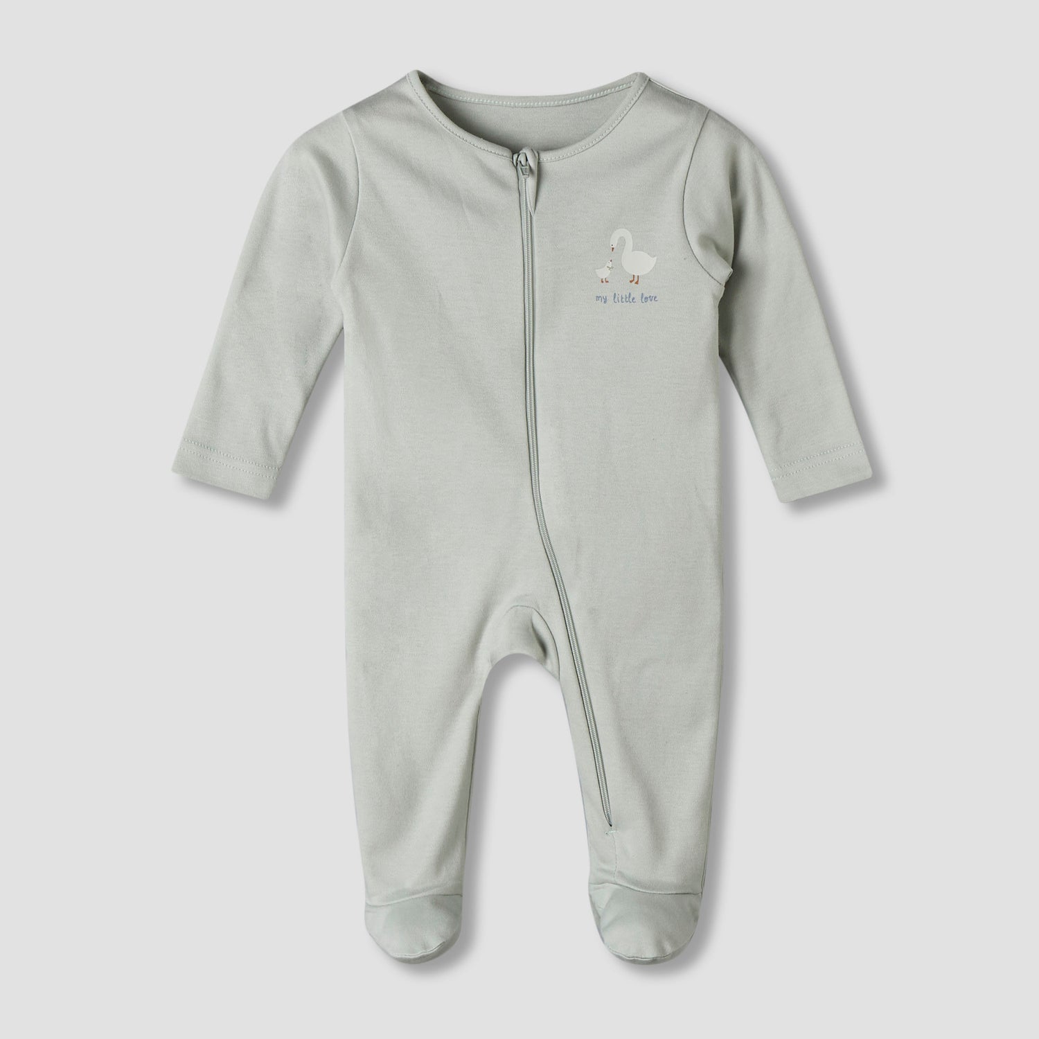 Pack of 5 Juniors Cotton Round Neck Long Sleeve Sleepsuit with Zip Closure