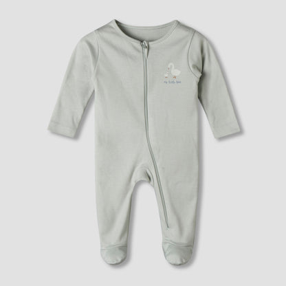 Pack of 5 Juniors Cotton Round Neck Long Sleeve Sleepsuit with Zip Closure