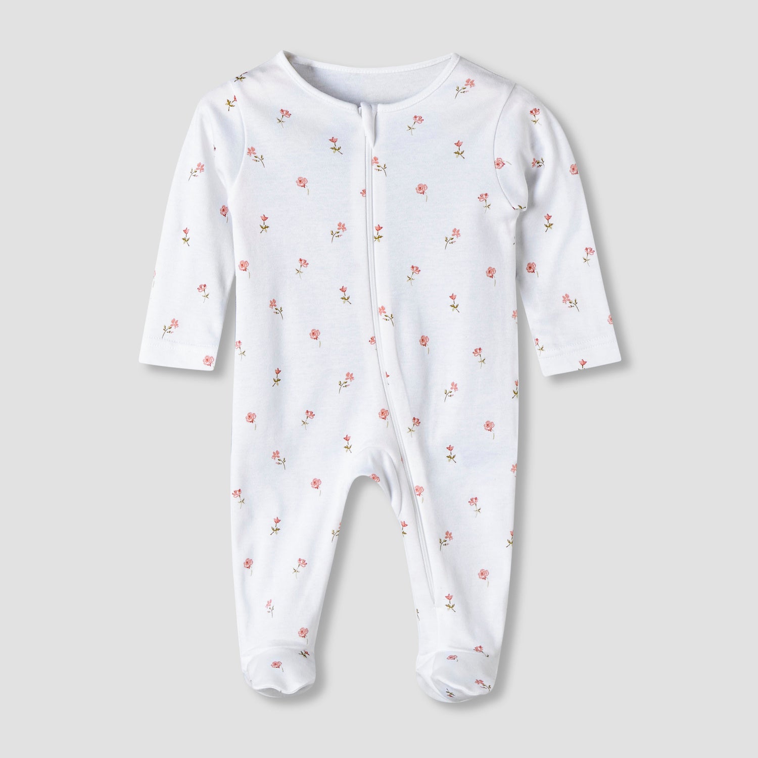 Pack of 5 Juniors Cotton Round Neck Long Sleeve Sleepsuit with Zip Closure
