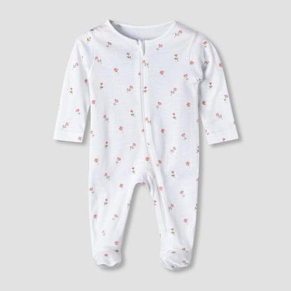 Pack of 5 Juniors Cotton Round Neck Long Sleeve Sleepsuit with Zip Closure