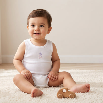 Pack of 5 Juniors Crew Neck Sleeveless Bodysuit with Graphic Print