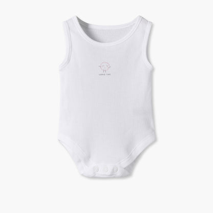 Pack of 5 Juniors Crew Neck Sleeveless Bodysuit with Graphic Print
