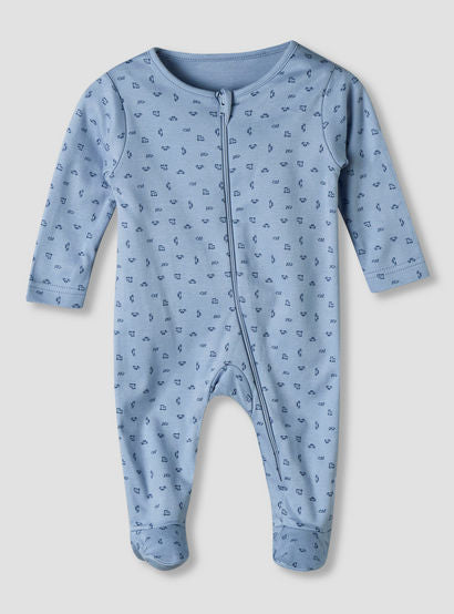 Pack of 5 Juniors Cotton Round Neck Long Sleeve Sleepsuit with Zip Closure-baby-boys-clothing-nightwear-sleepsuits-image-3