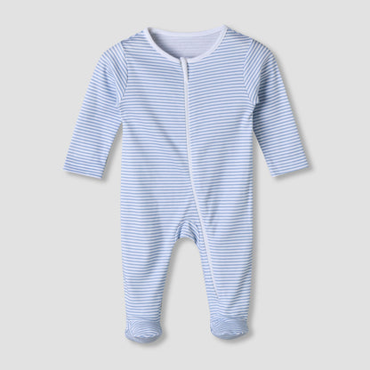 Pack of 5 Juniors Cotton Round Neck Long Sleeve Sleepsuit with Zip Closure