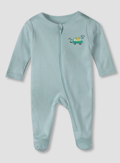 Pack of 5 Juniors Cotton Round Neck Long Sleeve Sleepsuit with Zip Closure-baby-boys-clothing-nightwear-sleepsuits-image-5