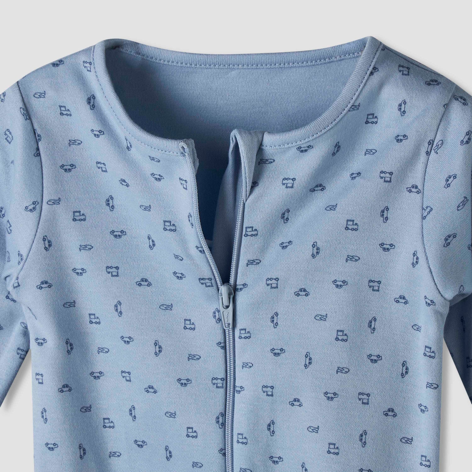 Pack of 5 Juniors Cotton Round Neck Long Sleeve Sleepsuit with Zip Closure
