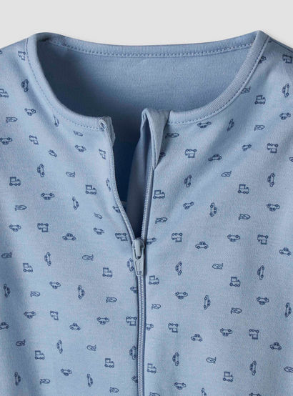 Pack of 5 Juniors Cotton Round Neck Long Sleeve Sleepsuit with Zip Closure-baby-boys-clothing-nightwear-sleepsuits-image-8