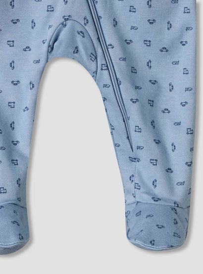 Pack of 5 Juniors Cotton Round Neck Long Sleeve Sleepsuit with Zip Closure-baby-boys-clothing-nightwear-sleepsuits-image-9