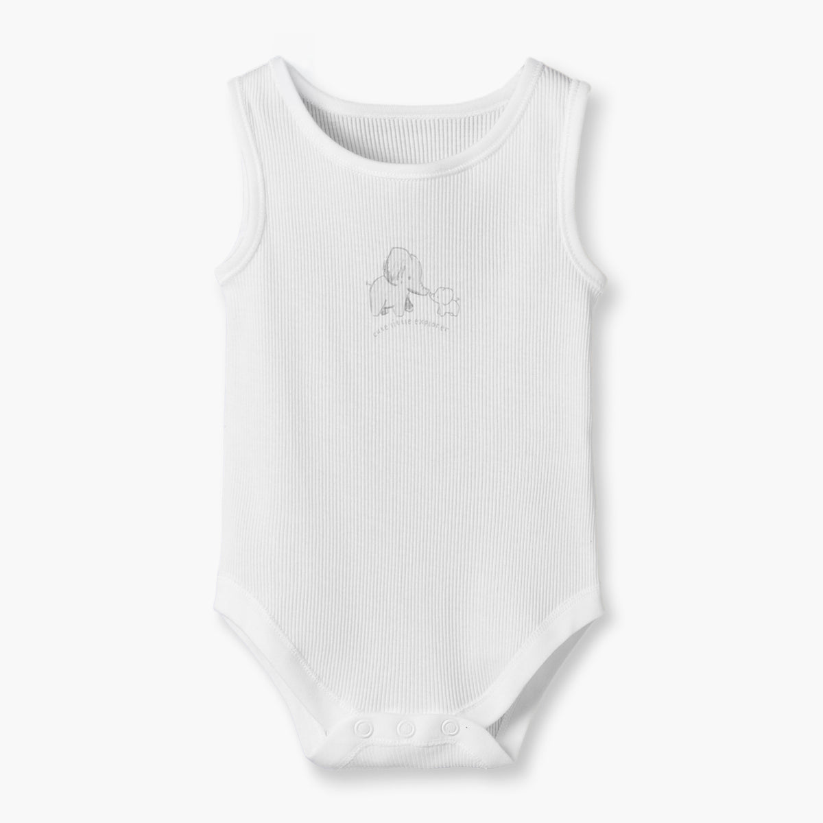 Pack of 7 Juniors Round Neck Sleeveless Bodysuit with Elephant Print