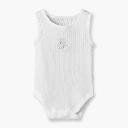 Pack of 7 Juniors Round Neck Sleeveless Bodysuit with Elephant Print