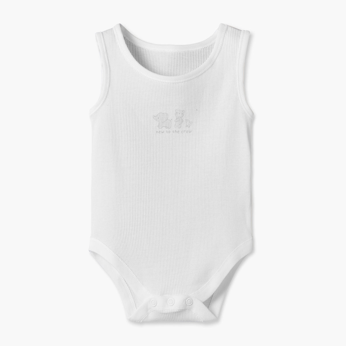 Pack of 7 Juniors Round Neck Sleeveless Bodysuit with Elephant Print