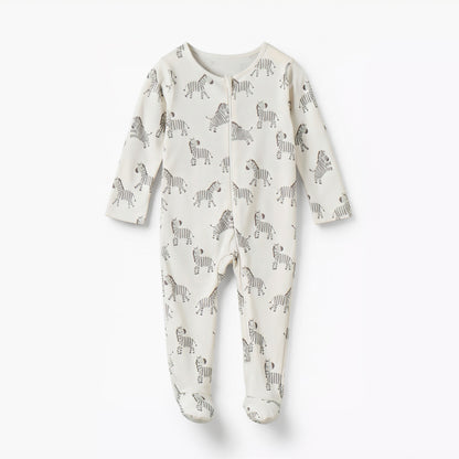 Pack of 5 Juniors Cotton Round Neck Long Sleeve Sleepsuit with Zip Closure