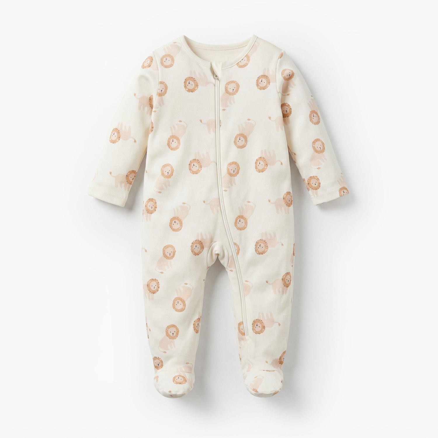Pack of 5 Juniors Cotton Round Neck Long Sleeve Sleepsuit with Zip Closure