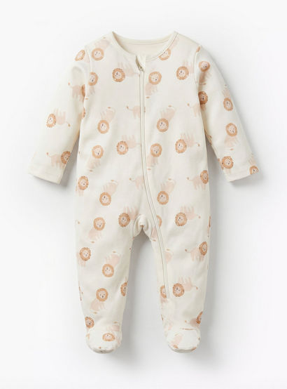 Pack of 5 Juniors Cotton Round Neck Long Sleeve Sleepsuit with Zip Closure-baby-boys-clothing-nightwear-sleepsuits-image-5