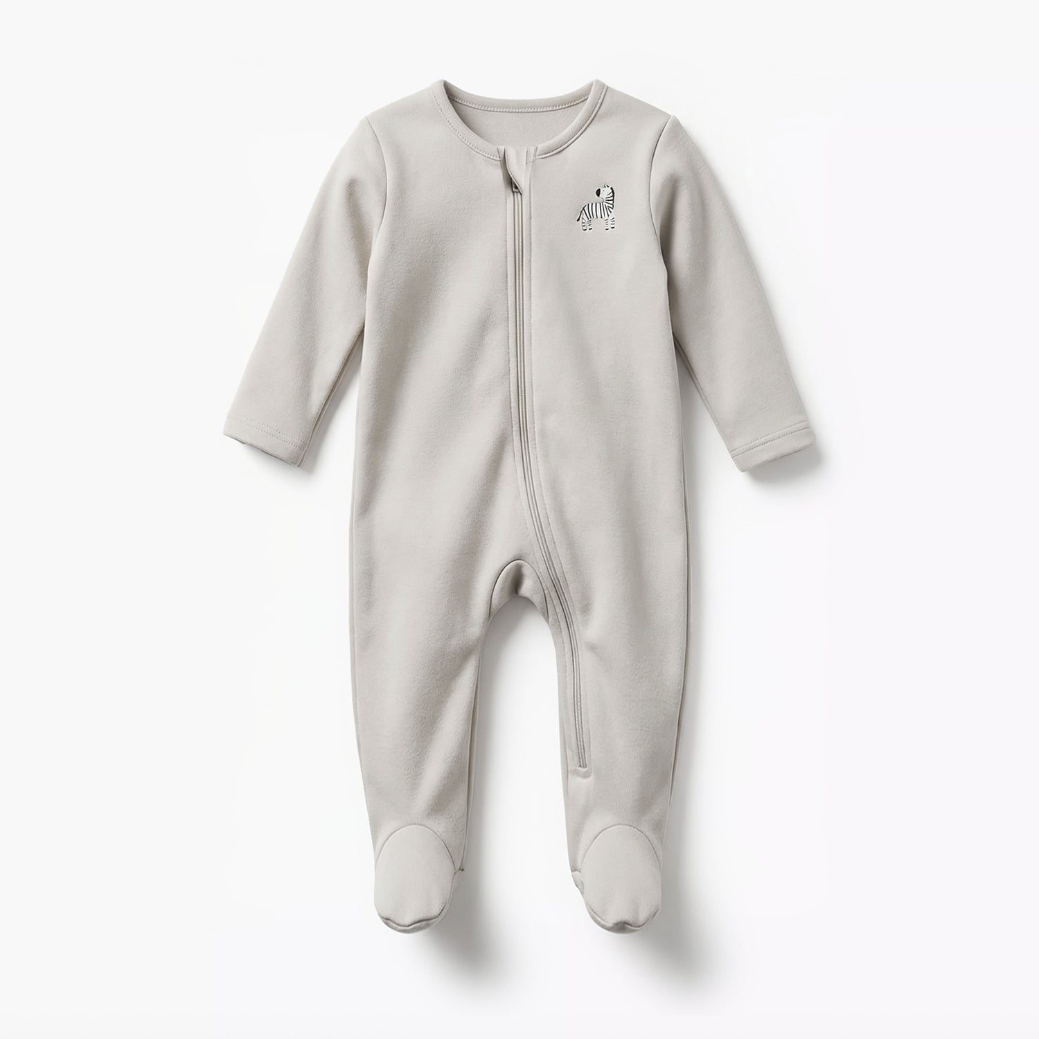 Pack of 5 Juniors Cotton Round Neck Long Sleeve Sleepsuit with Zip Closure