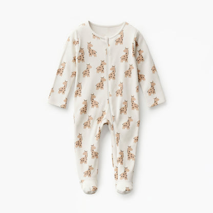 Pack of 5 Juniors Cotton Round Neck Long Sleeve Sleepsuit with Zip Closure