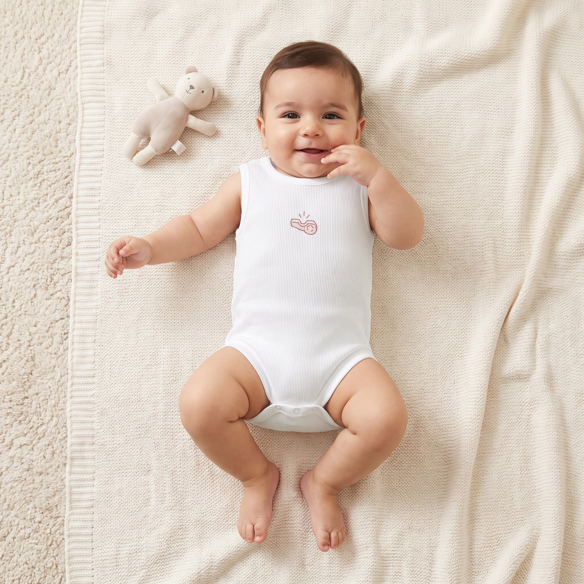 Pack of 7 Juniors Round Neck Sleeveless Bodysuit with Print