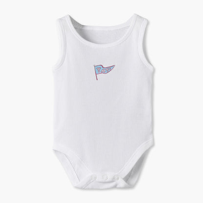 Pack of 7 Juniors Round Neck Sleeveless Bodysuit with Print
