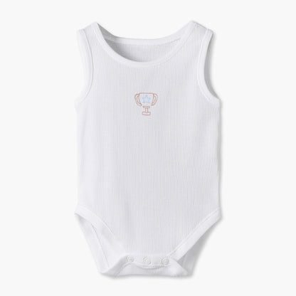 Pack of 7 Juniors Round Neck Sleeveless Bodysuit with Print