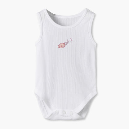 Pack of 7 Juniors Round Neck Sleeveless Bodysuit with Print