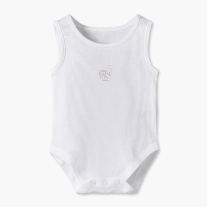 Pack of 7 Juniors Round Neck Sleeveless Bodysuit with Print