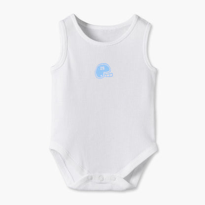 Pack of 7 Juniors Round Neck Sleeveless Bodysuit with Print