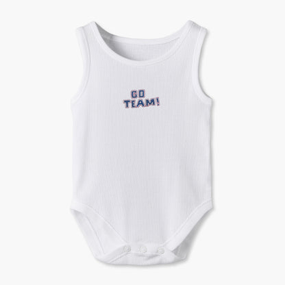 Pack of 7 Juniors Round Neck Sleeveless Bodysuit with Print