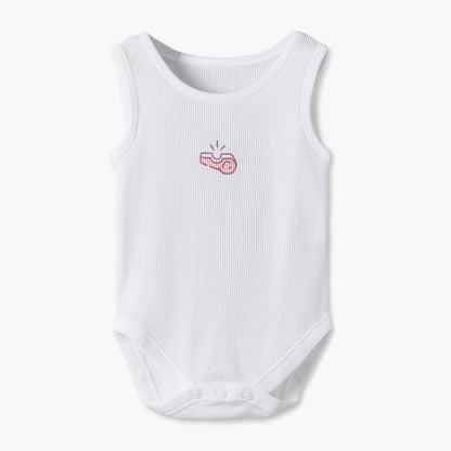Pack of 7 Juniors Round Neck Sleeveless Bodysuit with Print