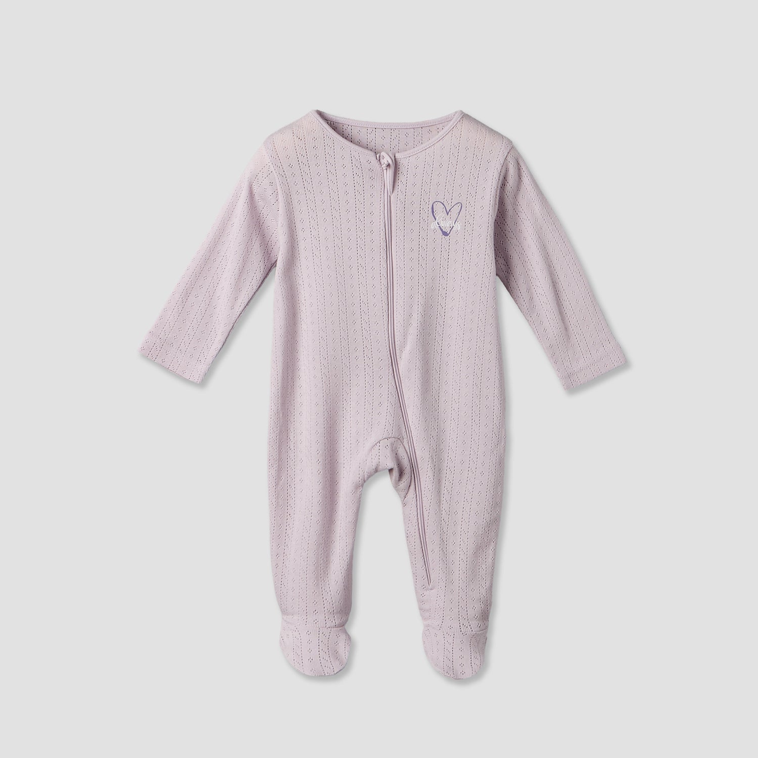 Pack of 3 Juniors Cotton Round Neck Long Sleeves Sleepsuit with Zip Closure